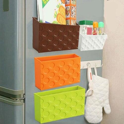 Fridge Magnet Storage Organizer Plastic Rack Shelf Box Magnetic Tableware Storage Boxes & Bins Set
