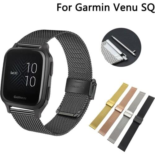 Metal Watch band for Garmin Venu Sq Music Milanese Strap Replacement Wristband for Garmin Venu Sq