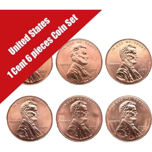 United States 1 Cent 6 pieces Coin Set America New Original Coin Unc Genuine Coins Commemorate the Birth of President