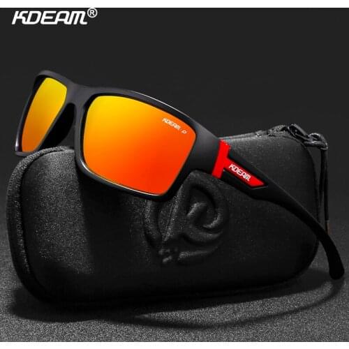 KDEAM Outdoor Polarized Sunglasses Goggles Men Sport Sun Glasses 100%UV Zipper Case Included Eyewear KD510 Dirving Sun Glasses