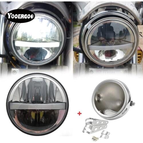 2019 New style Chrome 5.75 Inch LED Headlight 5 3/4" led DRL 50W motorbike headlights for Sportster 883 XL883 FXCW