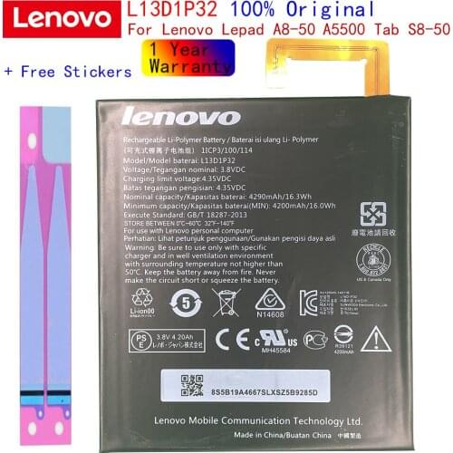 Original Lenovo 13D1P32 Replacement Battery For Lenovo Lepad A8-50 A5500 Tab S8-50 Tab 3 8 inch TB3-850F/M Phone Batteries