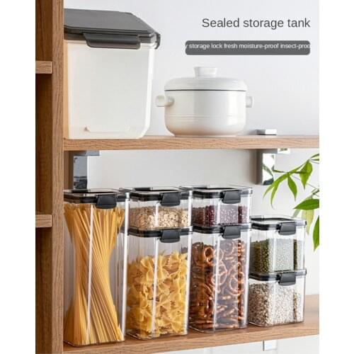 700~1800ML Food Storage Container Plastic Kitchen Refrigerator Noodle Box Cereal Dispenser for Storing Pasta and Tea Coffee