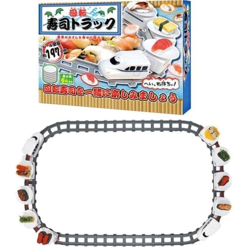 Sushi Train Rotary Sushi Toy Track Conveyor Belt Rotating Electric Revolving Sushi Toy Rail Train Set For Kids Role-Playing