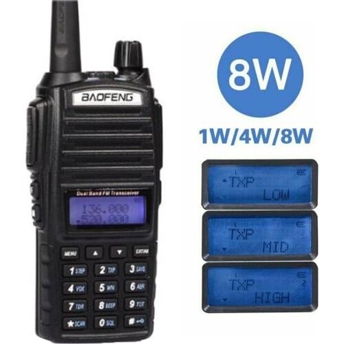 Baofeng UV-82 8W walkie talkie portable radio dual band transceiver High Mid Low Power UV82 Ham Radio Station amateur Portable