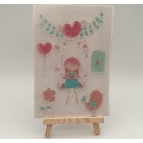 Love girl transparent Silicone stencil for DIY Scrapbooking photo album decorative sheets