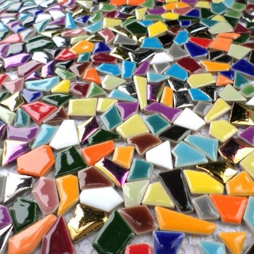 Rainbow colorful ceramc mosaic irregular shaped seven color for bathroom shower mosaic kitchen backsplash wall floor tiles