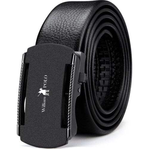 WilliamPolo mens luxury brand fashion casual business top mens belt metal automatic buckle 18303p