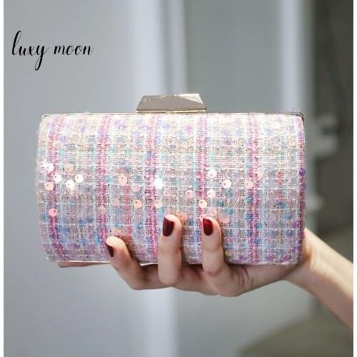 Luxury Elegant Summer Pearl Chain Mini Purses And Handbag Bolsas Sequins Evening Clutch Bags Wedding For Women Z041