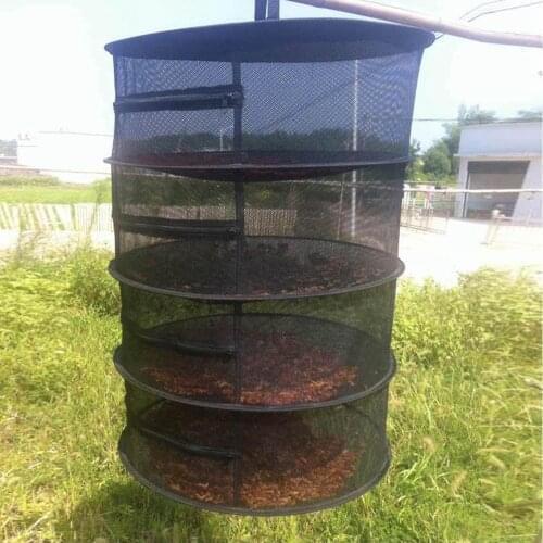 Drying Net Multi-Layer Hanging Basket With Zipper Folding Dry Rack Herb Dryer Bag Mesh For Herbs Flowers Buds Planting Drying