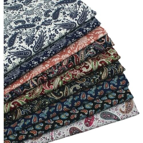 Wide 58" 100% Cotton Plain Poplin Printed Fabric Bandanna Scarf Dress Shirt Material By the Half-Yard Big Floral