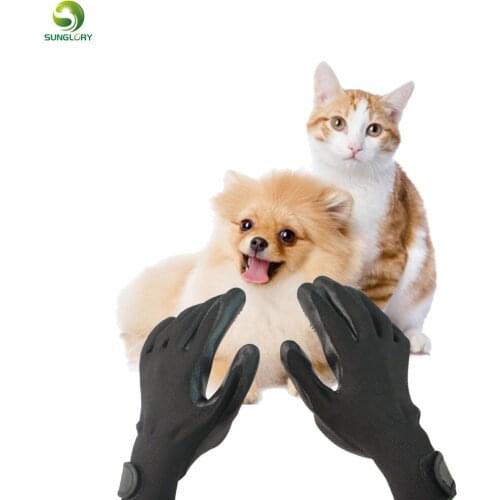 Silicone Dog Pet Brush Glove Deshedding Gentle Efficient Pet Grooming Glove Dog Bath Cat Cleaning Supplies Pet Glove Dog Combs