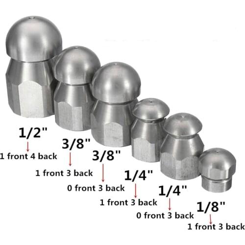 3/8" 1/8" 1/4" 1/2" Pressure Washer Clean Jetter Nozzle For Home Garden Supplies Drain Hose Nozzle Sewer