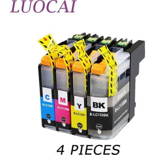 4 pieces LC133 LuoCai Compatible ink cartridges For Brother MFC-J245 J470DW J475DW J650DW J870DW J4410DW J4510DW printers