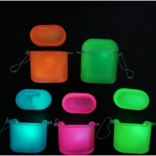 Luminous Solid Color Quicksand Case Skin Boxes For Air Pods Headphone Protection Playstaition Earphone Cover With Rope