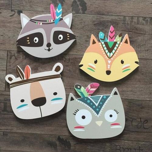 Animal Fox Wall Sticker for Kids Room Baby Bedroom In Wall Stickers Home Decoration Wall Stickers Wooden-Plastic Cartoon Decor