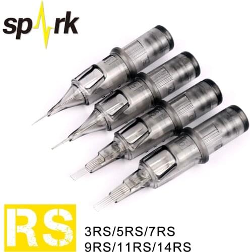 10 pcs/lot SPARK Smoke gray Tattoo Cartridge Needles Round Shader #12 0.35mm agujas tattoo Needles for Cartridge Machine Grip