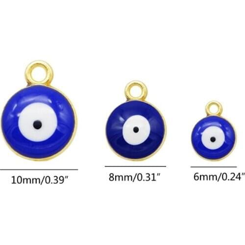 10 Pieces Acrylic Evil Eyeball Diy Craft Charm Jewelry Making Pendant with Single Hook for Diy Bracelet Necklace Supply A5KE