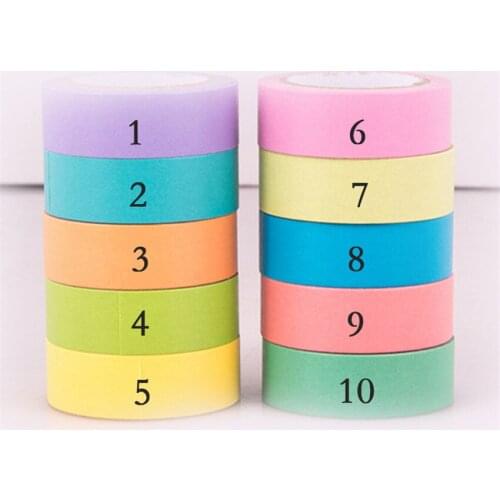 15MMX10M pure color washi tapes color Dividing Stickers border masking adhesive paper washi tape DIY Scrapbooking Hand account