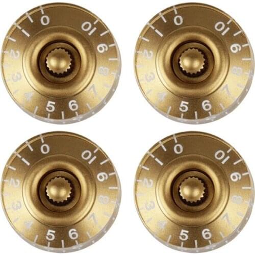 4 Pcs Gold Guitar Knobs Electric Guitar Replacement Speed Control Volume Tone Fully Enclosed Guitar Parts & Accessories
