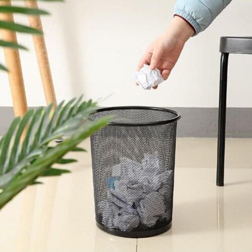 60% Dropshipping!!Mesh Trash Bin Paper Basket Kitchen Bedroom Office Rubbish Waste Holder Can