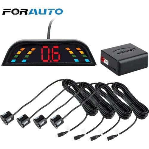 Car LED Parking Sensor Backlight Display Auto Parktronic Radar Monitor Detector System Reverse Backup With 4 Sensors Universal