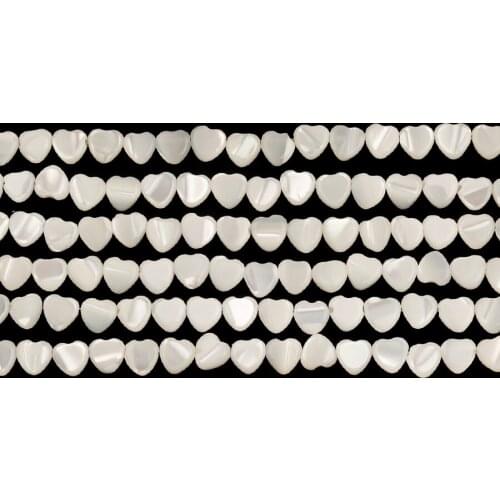 6mm Heart Shape White Natural Mother of Shell Beads Pearl Beads For Jewelry Making Loose Stone Beads DIY Ring Necklace