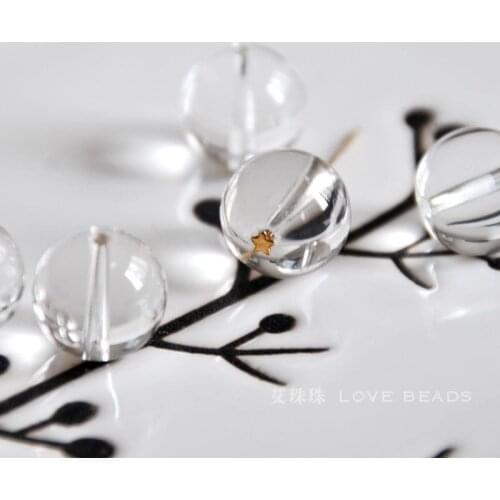 10 pcs/lot natural clear quartz round loose beads 12mm14mm jewelry making DIY for women