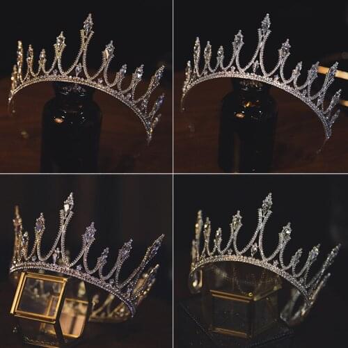 CC Vintage Crown Bridal Tiara Wedding Hair Accessory for Women Bridesmaids Hairband Jewelry Shine Rhinestone Party Hairwear AN03
