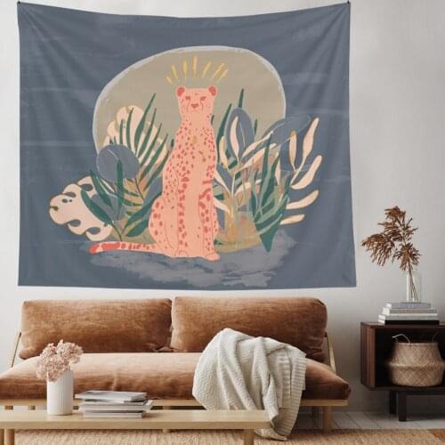 INS Anime Tapestry Cute Room Decor Aesthetic Jungle Tiger Home Decoration Wall Art Decor Hippie Decor Wall Tapestry Hanging