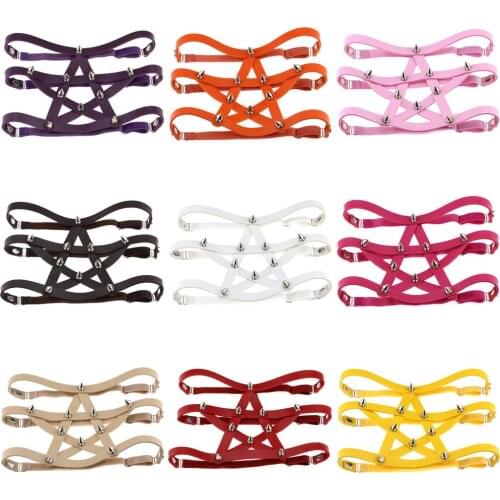 Goth Harajuku Cosplay Anime Sexy Slavery Leg Ring Garter Belt Nightclub Dancer PU Leather E Girl Gothic Ringexotic Accessories