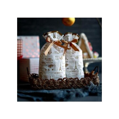 Brief letter paris decoration ribbon gift bag candy dessert birthday gifts package favors party supply