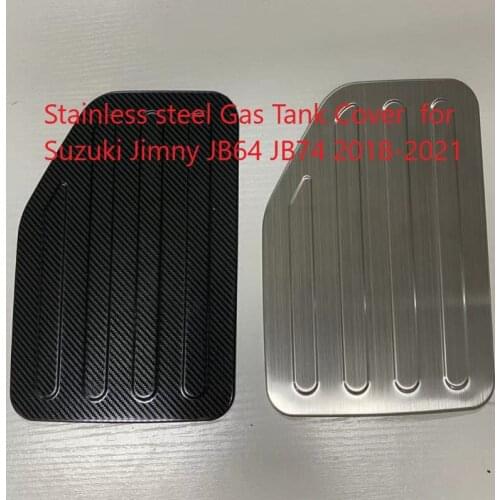 Car Gas Tank Cover Stainless steel Black Silver for Suzuki Jimny JB64 JB74 2018-2020 Oil Fuel Tank Cap Cover Decoration Stickers