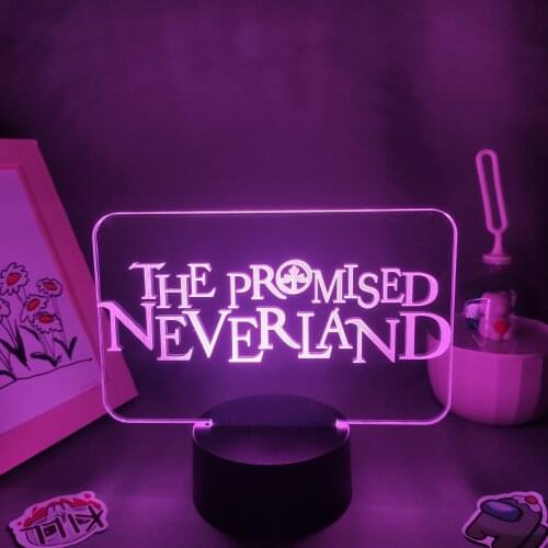 Manga The Promised Neverland 3D Lava Lamp Anime LOGO RGB Led Neon Night Lights Colorful Gift For Friend Bedroom Table Decoration