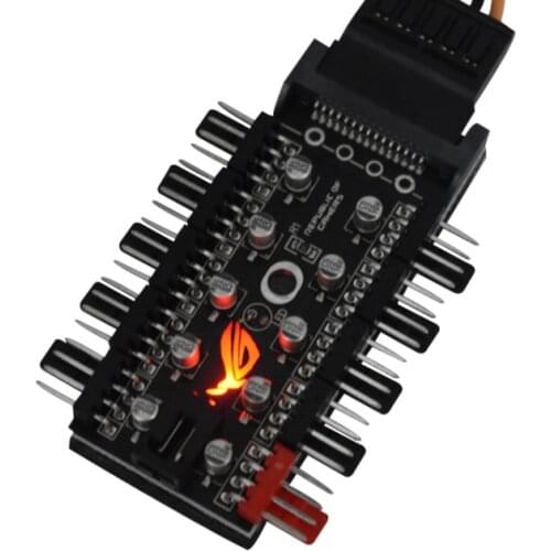 Motherboard 1 To 10pin Fan 4 Pin PWM Cooler Fan HUB Splitter Extension 12V Power Supply Socket PC Speed Controller Adapter