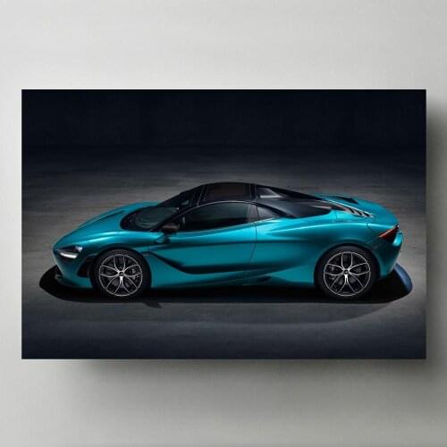 Mclaren 720s Spider Blue Car Supercar Wall Art Picture DIY Framed Paintings Canvas Posters HD Prints for Living Room Decor