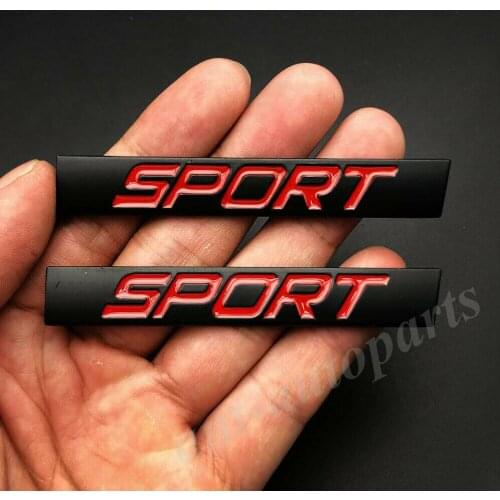 2x Metal Black Red Sport Car Trunk Fender Door Emblem Badge Decals Sticker