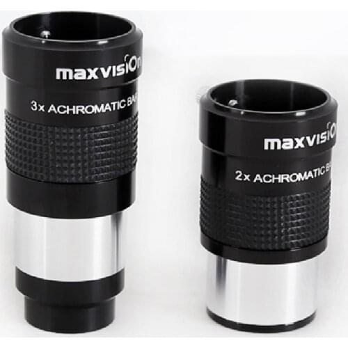 Maxvision Metal 3X 1.25 Inches Teleconverter Metal Achromatic High HD 3X Barlow Lens Telescope Accessory