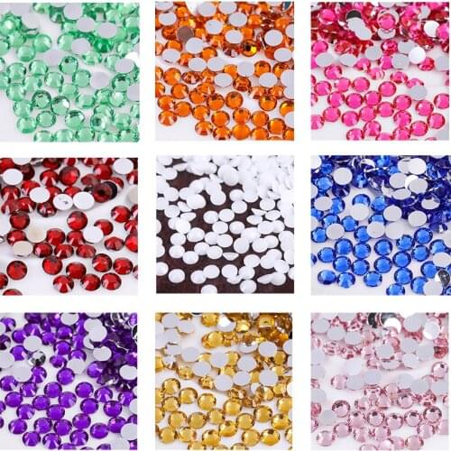 2-6mm 1000Pcs Rhinestones Crystal Clear AB Non Hotfix Flatback Nail Rhinestones For Clothes Nails 3D Nail Art Decoration