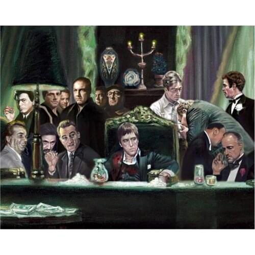 New Classic movie gangster godfather scar face diamond painting art poster rhinestone embroidery mosaic mural living decoration