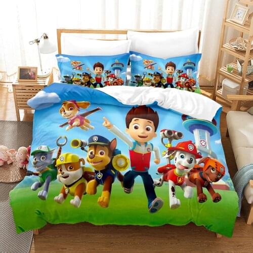 Paw Patrol New Bedding Set Quilt Cover Bedroom 3D Printed Bed Cover Pillow Case Bedding 2/3 Piece Set Birthday Gift