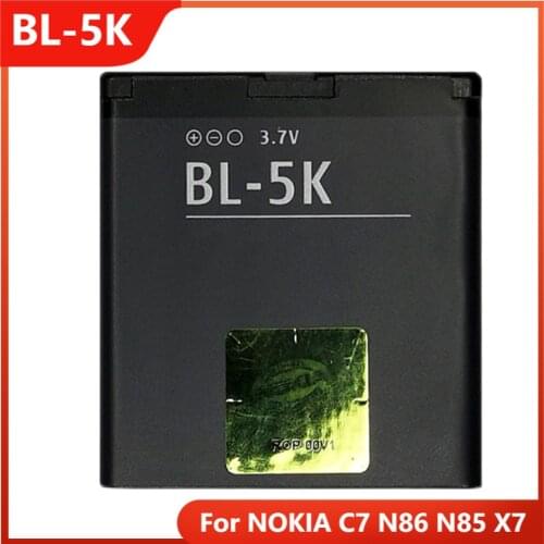 Original BL-5K Phone Battery For NOKIA C7 N86 N85 X7 C7-00 BL-5K Replacement Rechargable Batteries 1200mAh