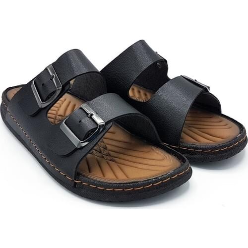 Boys Orthopedic Casual Base Adjustable Black Men 'S Slipper