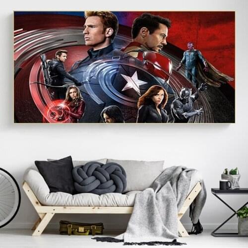 Marvel Avengers Canvas Paintings Super Hero Iron Man Hulk Posters and Prints Wall Art Pictures for Living Kids Room Home Decor
