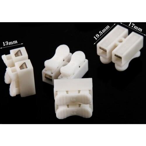 30x 2p Spring Connector wire with no welding no screws Quick Connector cable clamp Terminal Block 2 Way Easy Fit for led strip