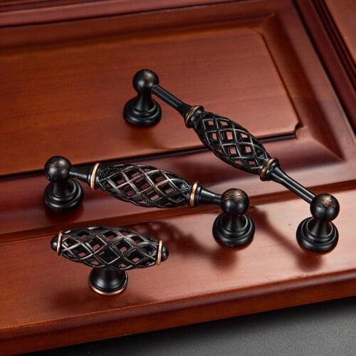 Bird Cage Handle European Retro Cabinet Knobs and Handles for Furniture Door Drawer Wardrobe Cabinet Antique handle knob