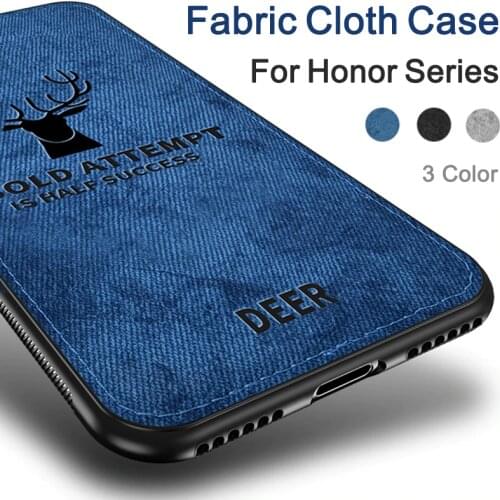 Fabric Cloth Case Bumper On Honor 10 9 8 lite light lait 20 8x 8c play Protective Cases Cover For Huawei honer 10lite 9lite 8 x