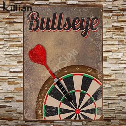 Vintage Darts Beer Metal Plaque Beer Game Metal Painting Drink Bar Metal Plate Wall Art Target Club Metal Poster Vintage Decor