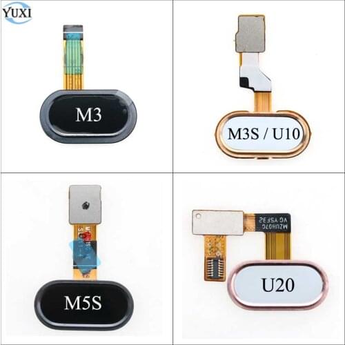 YuXi For Meizu M3 M3S M5S U10 U20 Home Button Fingerprint Sensor Key Flex Cable Ribbon Replacement Parts For Meilan 3 3S 5S