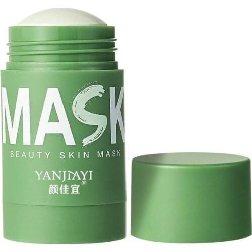 Green Tea Mask Solid Face Mask Stick Oil Control Moisturizing Cleaning Mask Blackhead Fine Pores Mask Deep Cleansing Mud